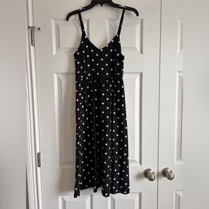 Old Navy Black and White Polka Dot Midi Dress